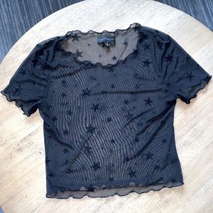 Black Star Mesh Top